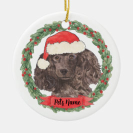 Adorno De Cerámica Poodle negro personalizado