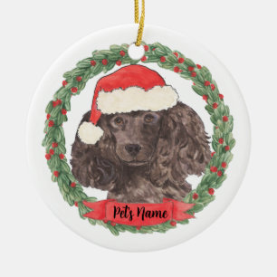 Adorno De Cerámica Poodle negro personalizado