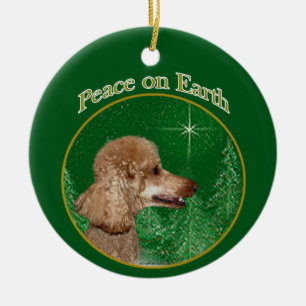 Adorno De Cerámica Poodle Peace