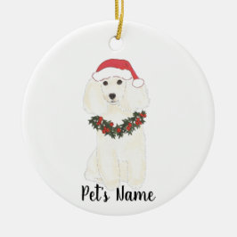 Adorno De Cerámica Poodle personalizado (blanco)