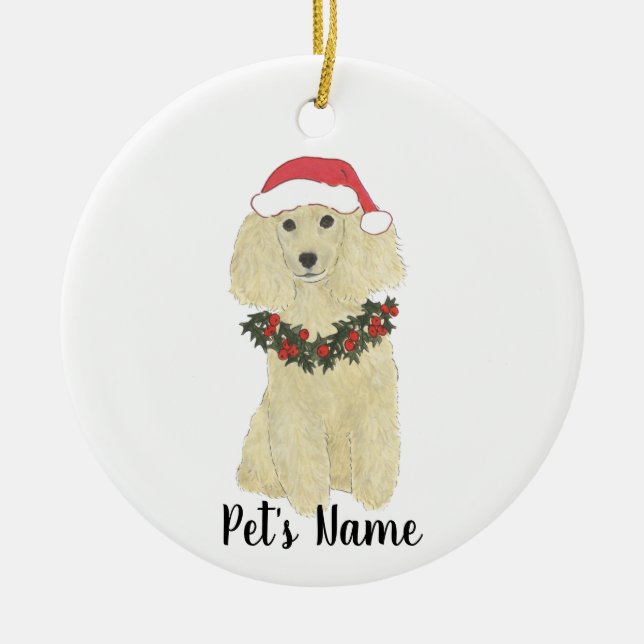 Adorno De Cerámica Poodle personalizado (Blonde Golden Tan) (Frente)