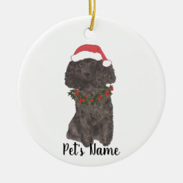 Adorno De Cerámica Poodle personalizado (negro)