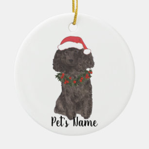 Adorno De Cerámica Poodle personalizado (negro)