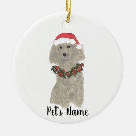 Adorno De Cerámica Poodle personalizado (plata gris)