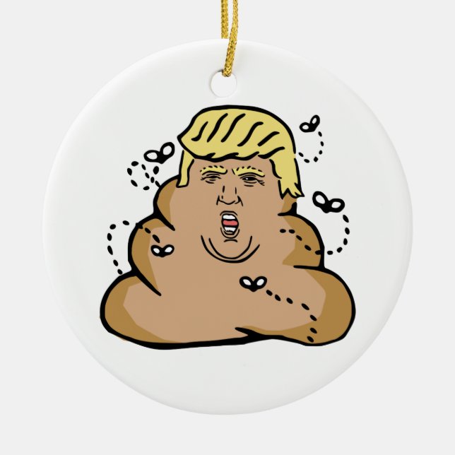 Adorno De Cerámica poop donald trump (Frente)
