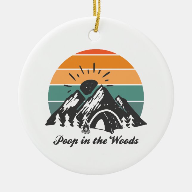 Adorno De Cerámica Poop In The Woods (Frente)