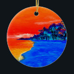 Adorno De Cerámica Pop Art Exotic Beach Palm Trees<br><div class="desc">Fotografía de lugares de viaje exóticos retro - Palm Tree vintage y fotografía de playa</div>