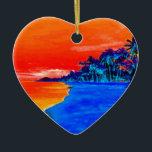 Adorno De Cerámica Pop Art Exotic Beach Palm Trees<br><div class="desc">Fotografía de lugares de viaje exóticos retro - Palm Tree vintage y fotografía de playa</div>