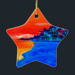 Adorno De Cerámica Pop Art Exotic Beach Palm Trees<br><div class="desc">Fotografía de lugares de viaje exóticos retro - Palm Tree vintage y fotografía de playa</div>
