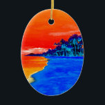 Adorno De Cerámica Pop Art Exotic Beach Palm Trees<br><div class="desc">Fotografía de lugares de viaje exóticos retro - Palm Tree vintage y fotografía de playa</div>