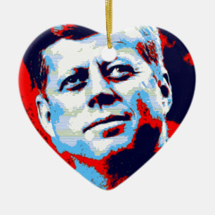 Adorno De Cerámica Pop Art JFK John F. Kennedy Blue