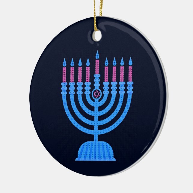 Adorno De Cerámica Pop Art Menorah (Izquierda)