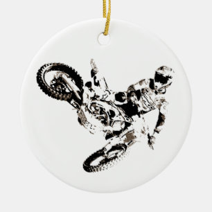 Adorno De Cerámica Pop Art Motocross Motoryle Sport