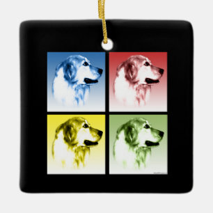 Adorno De Cerámica Pop de Golden Retriever