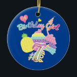 Adorno De Cerámica Pop It Birthday for 7yr Old Girl Party<br><div class="desc">Pop It Birthday for 7yr Old Girl Party Gift. Perfect gift for your dad, mom, papa, men, women, friend and family members on Thanksgiving Day, Christmas Day, Mothers Day, Fathers Day, 4th of July, 1776 Independent day, Veterans Day, Halloween Day, Patrick's Day</div>