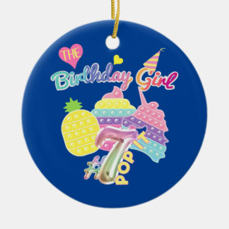 Adorno De Cerámica Pop It Birthday for 7yr Old Girl Party