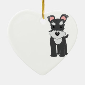 Adorno De Cerámica Popa de schnauzer gris