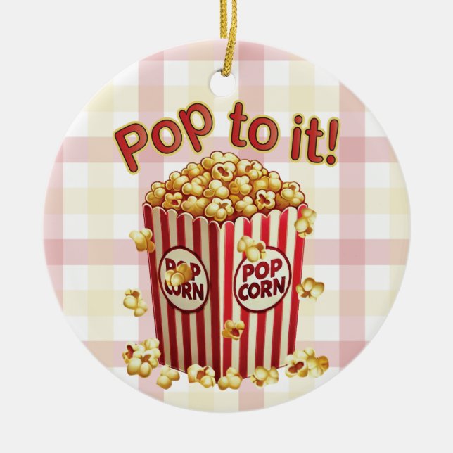 Adorno De Cerámica Poppin' con Style - "¡Pídele!" (Frente)