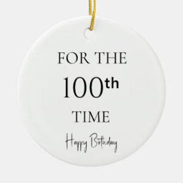 Adorno De Cerámica Por 100ª Vez Feliz Cumpleaños