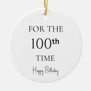 Adorno De Cerámica Por 100ª Vez Feliz Cumpleaños