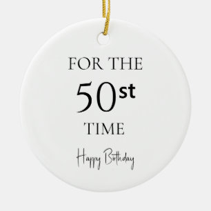 Adorno De Cerámica Por 50ª Vez Feliz Cumpleaños