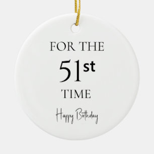 Adorno De Cerámica Por 51.ª vez feliz cumpleaños