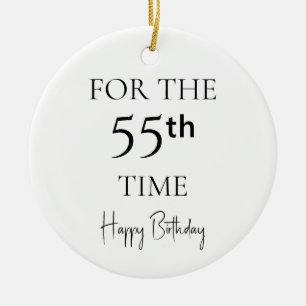 Adorno De Cerámica Por 55ª vez feliz cumpleaños