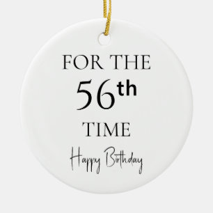 Adorno De Cerámica Por 56ª vez feliz cumpleaños