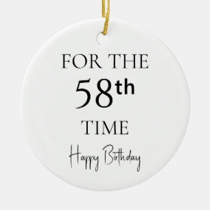 Adorno De Cerámica Por 58ª vez feliz cumpleaños