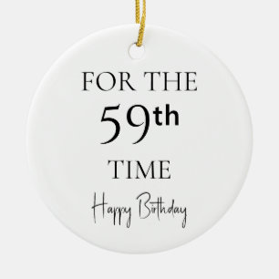 Adorno De Cerámica Por 59ª vez feliz cumpleaños