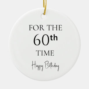 Adorno De Cerámica Por 60ª Vez Feliz Cumpleaños