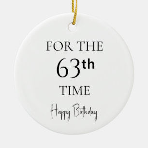 Adorno De Cerámica Por 63ª vez feliz cumpleaños