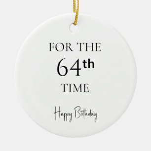 Adorno De Cerámica Por 64ª vez feliz cumpleaños
