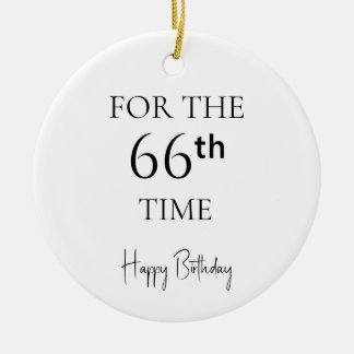 Adorno De Cerámica Por 66ª Vez Feliz Cumpleaños