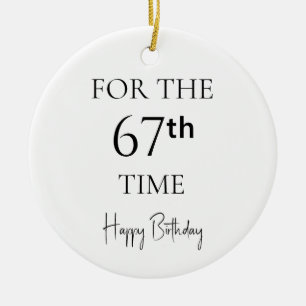 Adorno De Cerámica Por 67ª Vez Feliz Cumpleaños
