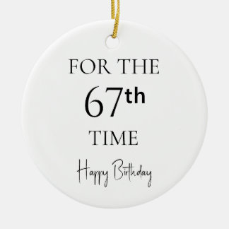 Adorno De Cerámica Por 67ª Vez Feliz Cumpleaños