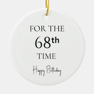 Adorno De Cerámica Por 68ª Vez Feliz Cumpleaños