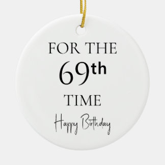 Adorno De Cerámica Por 69ª Vez Feliz Cumpleaños
