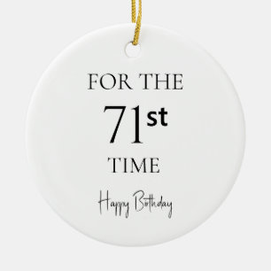 Adorno De Cerámica Por 71.ª vez feliz cumpleaños