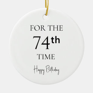 Adorno De Cerámica Por 74ª Vez Feliz Cumpleaños