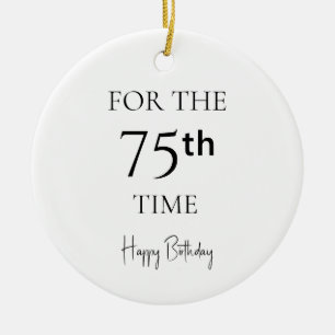 Adorno De Cerámica Por 75ª Vez Feliz Cumpleaños