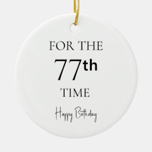 Adorno De Cerámica Por 77ª vez feliz cumpleaños