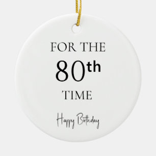 Adorno De Cerámica Por 80.ª vez feliz cumpleaños