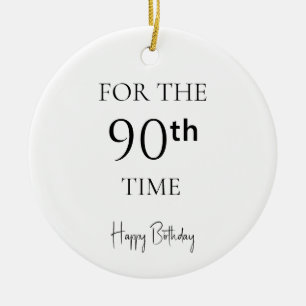 Adorno De Cerámica Por 90.ª vez feliz cumpleaños