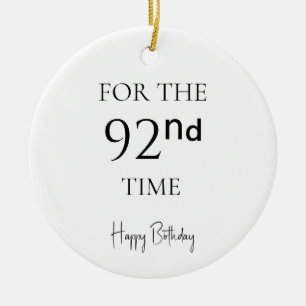 Adorno De Cerámica Por 92.ª vez feliz cumpleaños