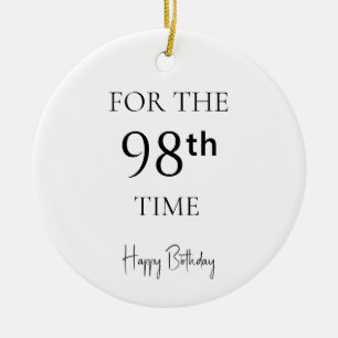 Adorno De Cerámica Por 98.ª vez feliz cumpleaños