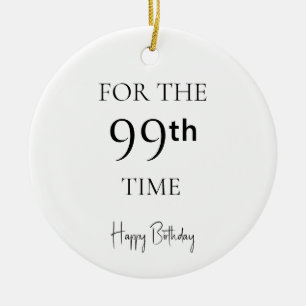 Adorno De Cerámica Por 99.ª vez feliz cumpleaños