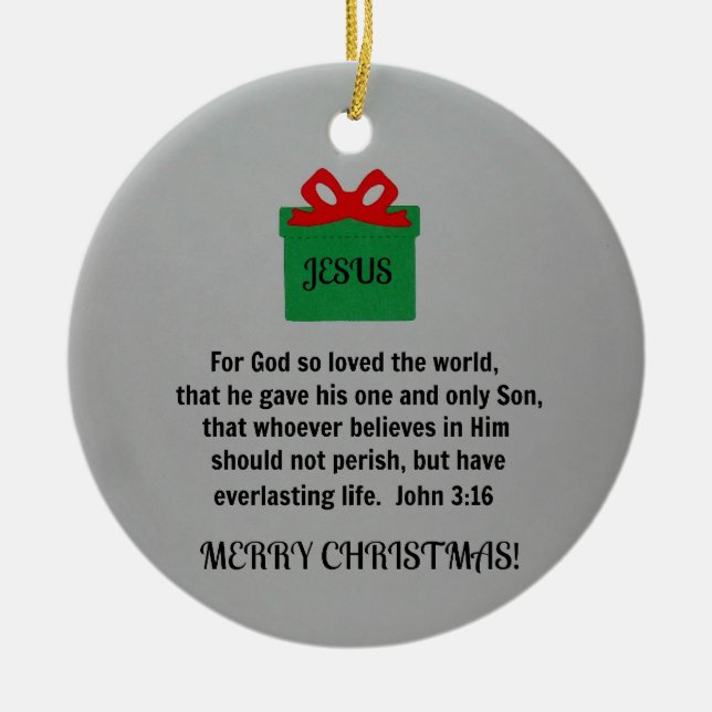 Adorno De Cerámica Por Dios tan amado el mundo... (Frente)