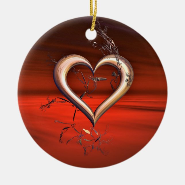 Adorno De Cerámica Por el amor al rojo (Frente)
