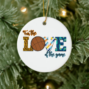 Adorno De Cerámica Por El Amor Del Juego De Baloncesto Mamá Leopard